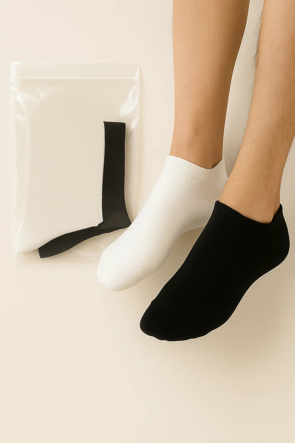 Medias - Color Blanco y Negro (Pack x2)