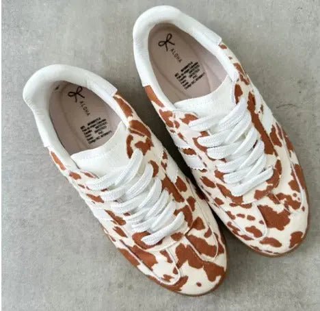 Tenis Mujer Dallas – Cow Print Miel - Tenis para Mujer