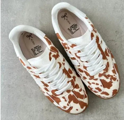 Tenis Mujer Dallas – Cow Print Miel - Tenis para Mujer