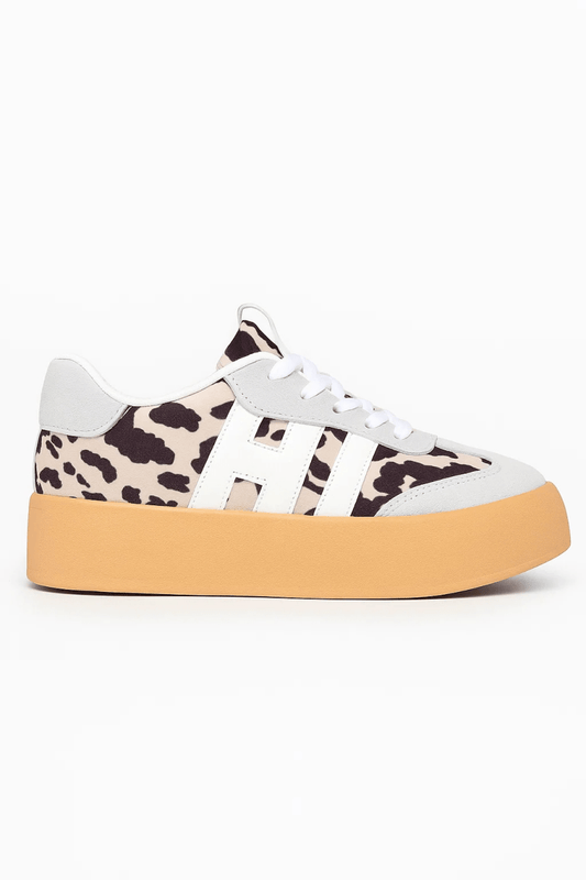 Tenis para Mujer Cow Print Blanco - Tenis para Mujer