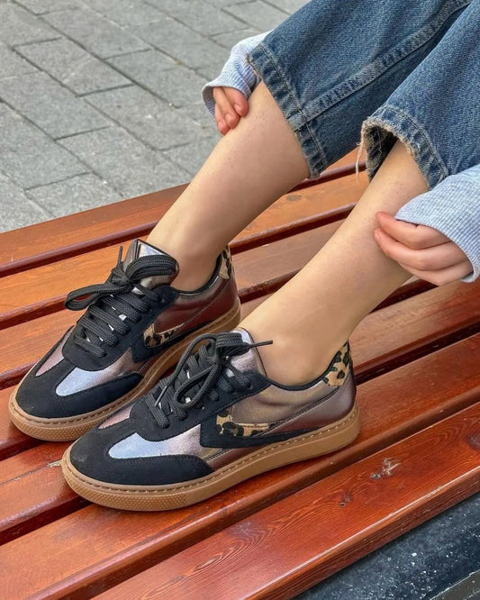 Tenis Mujer Milano – Negro Animal Print - Tenis para Mujer
