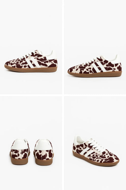Tenis Mujer Dallas – Cow Print Vino - Tenis para Mujer