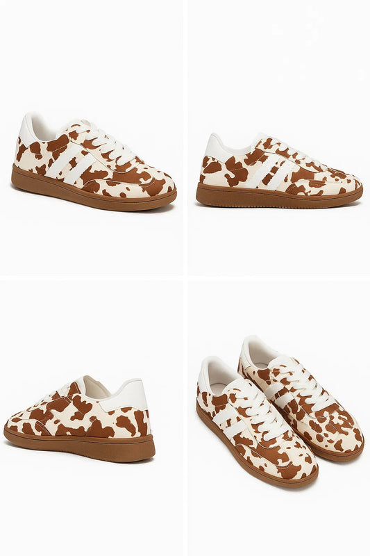 Tenis Mujer Dallas – Cow Print Miel - Tenis para Mujer