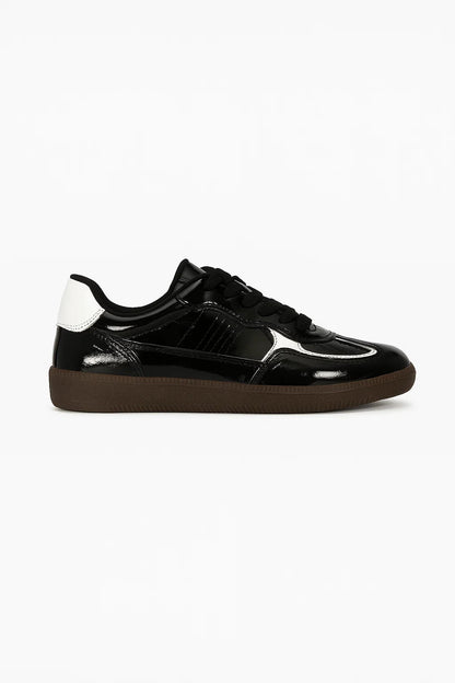 Tenis para mujer negro charol – Marrakech | Elegancia y brillo urbano - Tenis para Mujer