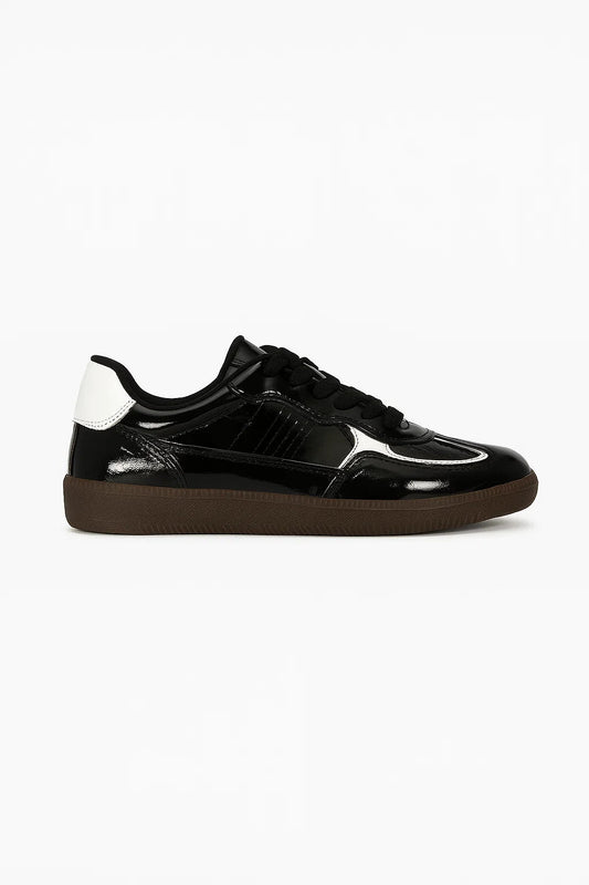 Tenis para mujer negro charol – Marrakech | Elegancia y brillo urbano - Tenis para Mujer